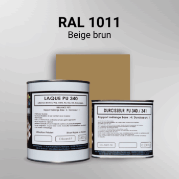 Laque polyuréthane professionnelle en RAL 1011 Beige brun pour vos supports bruts. Finition durable, haute adhérence et séchage rapide.