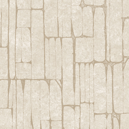 Papier peint Solco, collection Kaolin de chez Arte aux motifs géométriques est inspiré de stries sculptées à la main, textures minérales et tons naturels.