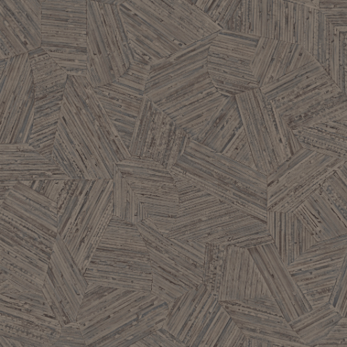 Le papier peint Mauna de la collection Lanai d'Arte propose un motif artisanal composé de fragments de rotin incrustés à la main puis fidèlement reproduits.