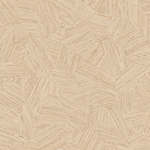 Le papier peint Mauna de la collection Lanai d'Arte propose un motif artisanal composé de fragments de rotin incrustés à la main puis fidèlement reproduits.