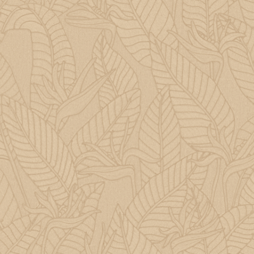 Papier peint Strelitzia – Arte de la collection Tali : Motif exotique inspiré de l’Oiseau de paradis sur la base d'un dessin conçu à partir de cordelettes.