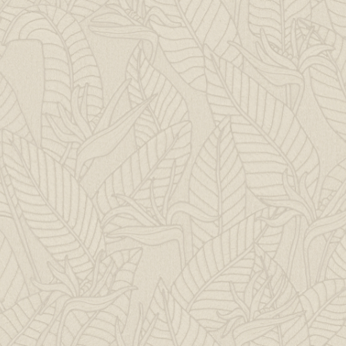 Papier peint Strelitzia – Arte de la collection Tali : Motif exotique inspiré de l’Oiseau de paradis sur la base d'un dessin conçu à partir de cordelettes.