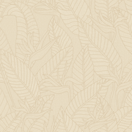 Papier peint Strelitzia – Arte de la collection Tali : Motif exotique inspiré de l’Oiseau de paradis sur la base d'un dessin conçu à partir de cordelettes.