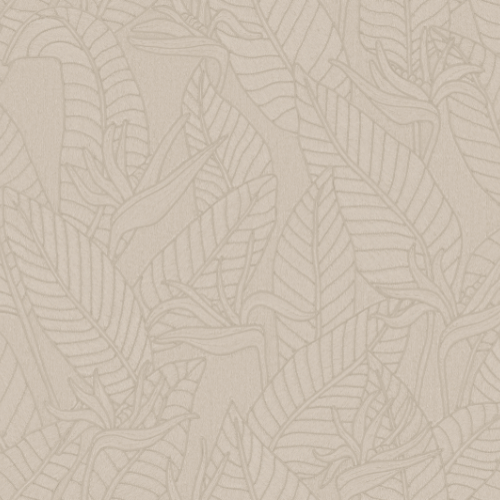 Papier peint Strelitzia – Arte de la collection Tali : Motif exotique inspiré de l’Oiseau de paradis sur la base d'un dessin conçu à partir de cordelettes.