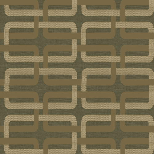 Papier peint Matjara de la collection Tressora de chez Casamance : Ce monogramme raffiné sur fond texturé mêlent iriodine, laque dure et encre mate.