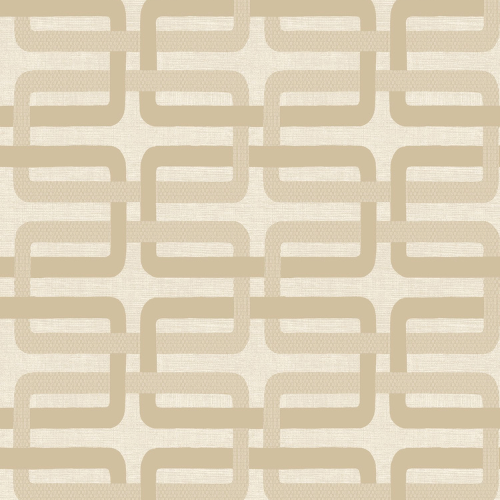 Papier peint Matjara de la collection Tressora de chez Casamance : Ce monogramme raffiné sur fond texturé mêlent iriodine, laque dure et encre mate.