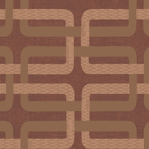 Papier peint Matjara de la collection Tressora de chez Casamance : Ce monogramme raffiné sur fond texturé mêlent iriodine, laque dure et encre mate.