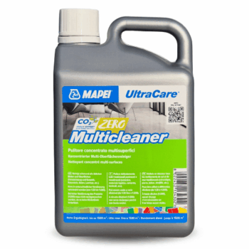 Le Mapei UltraCare Multicleaner est un nettoyant neutre concentré pour l’entretien quotidien des surfaces, séchage sans traces et haut rendement.