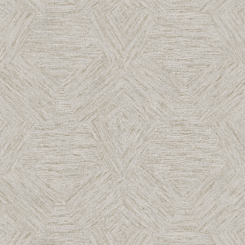 Le papier peint Pentagono de la collection Antigua d'Arte est un revêtement mural à effet bouclé, marié à un motif géométrique pentagonal pour un design doux