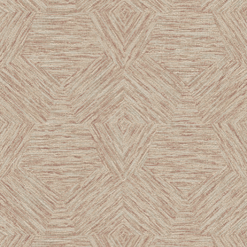Le papier peint Pentagono de la collection Antigua d'Arte est un revêtement mural à effet bouclé, marié à un motif géométrique pentagonal pour un design doux