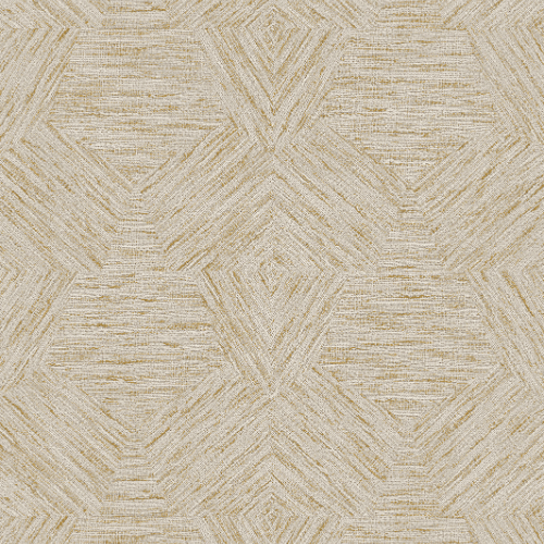 Le papier peint Pentagono de la collection Antigua d'Arte est un revêtement mural à effet bouclé, marié à un motif géométrique pentagonal pour un design doux