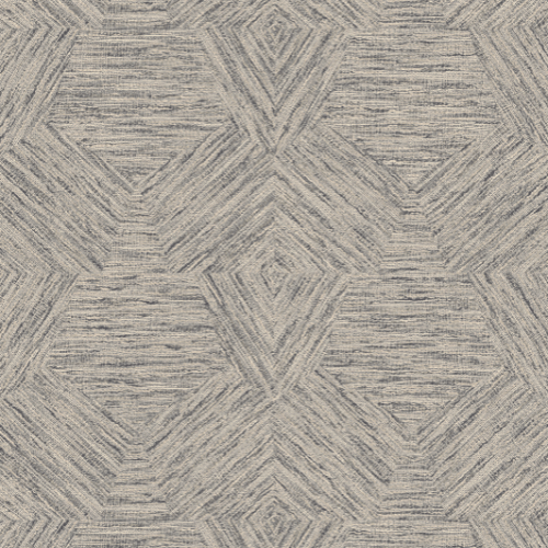 Le papier peint Pentagono de la collection Antigua d'Arte est un revêtement mural à effet bouclé, marié à un motif géométrique pentagonal pour un design doux