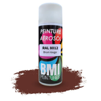 Peinture aérosol monocouche, RAL 8012 Brun rouge, anticorrosion, à séchage rapide et avec une bonne résistance aux intempéries.