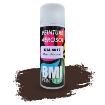 Peinture aérosol monocouche, RAL 8017 Brun chocolat, anticorrosion, à séchage rapide et avec une bonne résistance aux intempéries.
