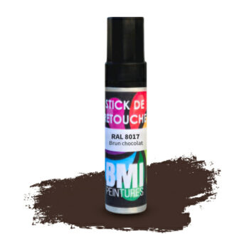 Peinture monocouche en stick de retouche, RAL 8017 Brun chocolat, anticorrosion, à séchage rapide et avec une bonne résistance aux intempéries.