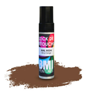 Peinture monocouche en stick de retouche, RAL 8024 Brun beige, anticorrosion, à séchage rapide et avec une bonne résistance aux intempéries.