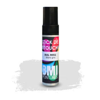 Peinture monocouche en stick de retouche, RAL 9002 Blanc gris, anticorrosion, à séchage rapide et avec une bonne résistance aux intempéries.