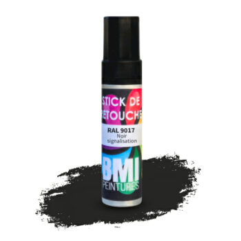 Peinture monocouche en stick de retouche, RAL 9017 Noir signalisation, à séchage rapide et avec une bonne résistance aux intempéries.