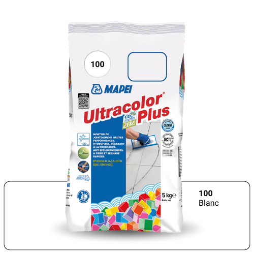 Le Mapei Ultracolor Plus est un mortier de jointoiement haute performance, prise rapide, hydrofuge et antimoisissures, pour intérieur et extérieur.
