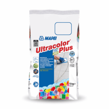 Le Mapei Ultracolor Plus est un mortier de jointoiement haute performance, prise rapide, hydrofuge et antimoisissures, pour intérieur et extérieur.