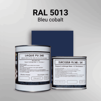 Laque polyuréthane professionnelle en RAL 5013 Bleu cobalt pour vos supports bruts. Finition durable, haute adhérence et séchage rapide.