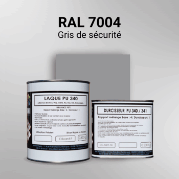Laque polyuréthane professionnelle en RAL 7004 Gris de sécurité pour vos supports bruts. Finition durable, haute adhérence et séchage rapide.